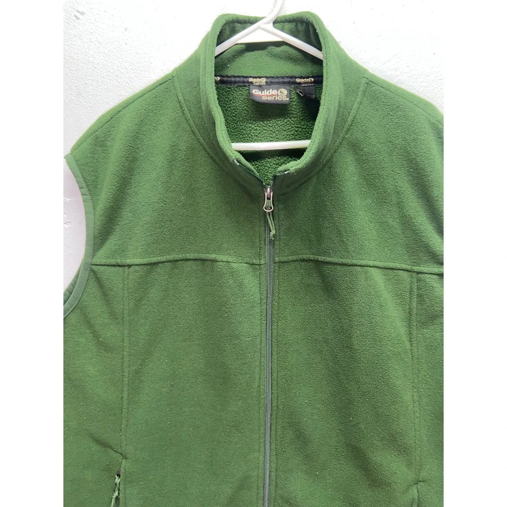 Gander Mountain Guide Series Mens 2XL Forest Green Fleece Full Zip Vest Outdoor